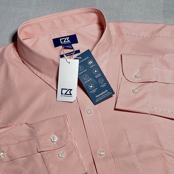 Cutter & Buck Other - NEW Cutter & Buck Versatech Button Down Shirt Mens 4XLT Pinstripe Performance F6